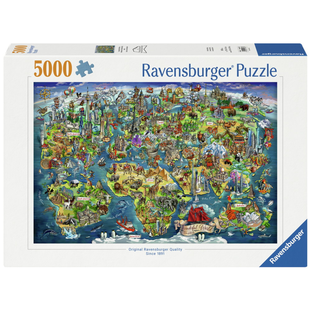 Ravensburger: Illustrated World Map 5000 Palaa
