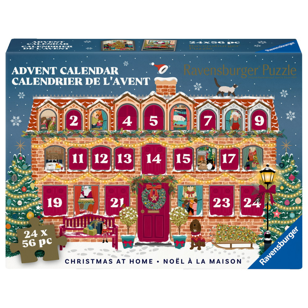 Ravensburger: Adventin kalenteri Christmas at Home 24 x 56 Palaa