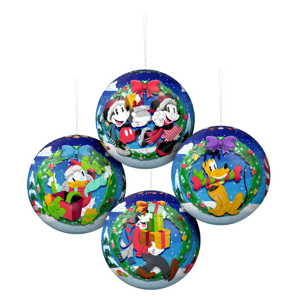 Ravensburger 3D - Disney Joulukuusen koristepallot 4x54 Palaa