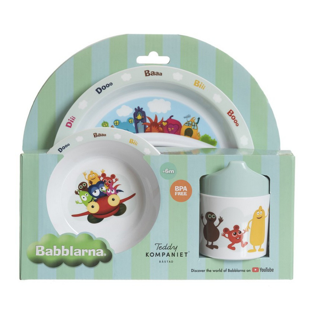 Teddykompaniet - Babblarna- Ruokailusetti, 3 osaa