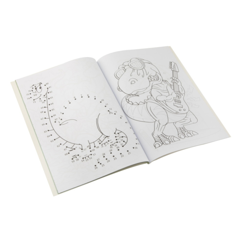 Värityskirja ja palapelikirja Dino