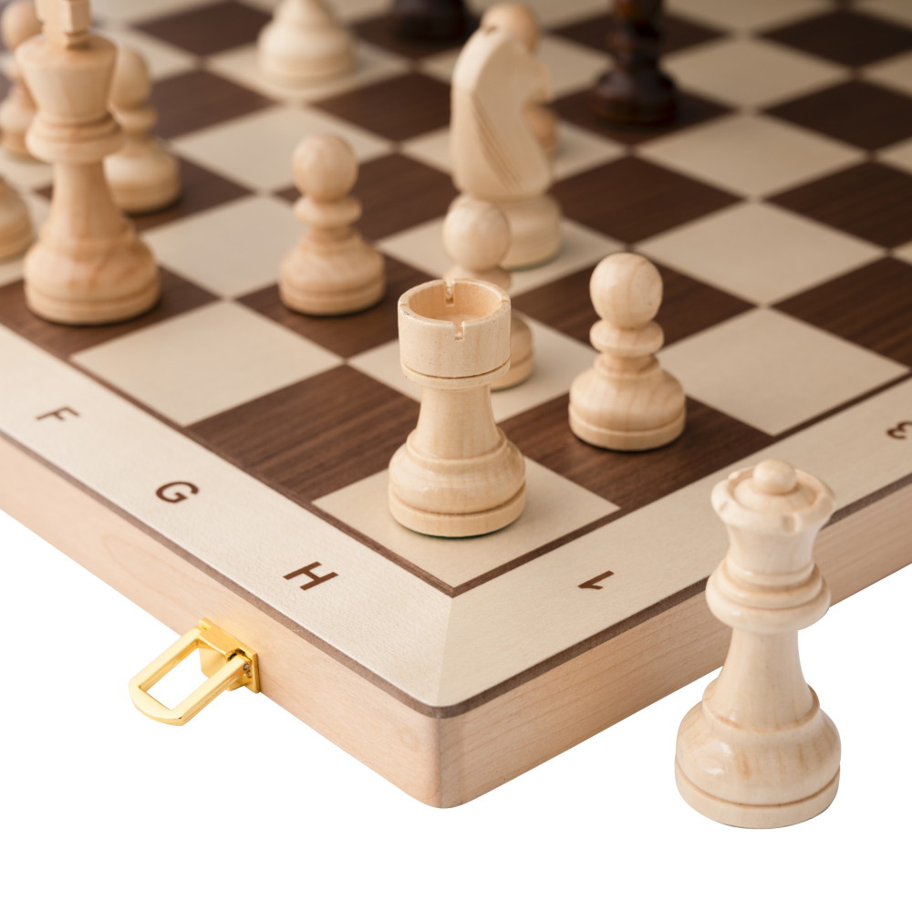 Longfield Chess Set Walnut & Maple 50 mm