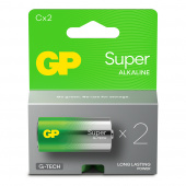 GP Super Alkaline C-battery 14A/LR14, 2-pc GP Super Alkaline C-battery 14A/LR14, 2-pc