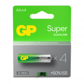 GP Super Alkaline AA-battery, 15A/LR6, 4-pc
