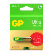 GP Ultra Alkaline AAA-battery, 24AU/LR03, 8-pc GP Ultra Alkaline AAA-battery, 24AU/LR03, 8-pc