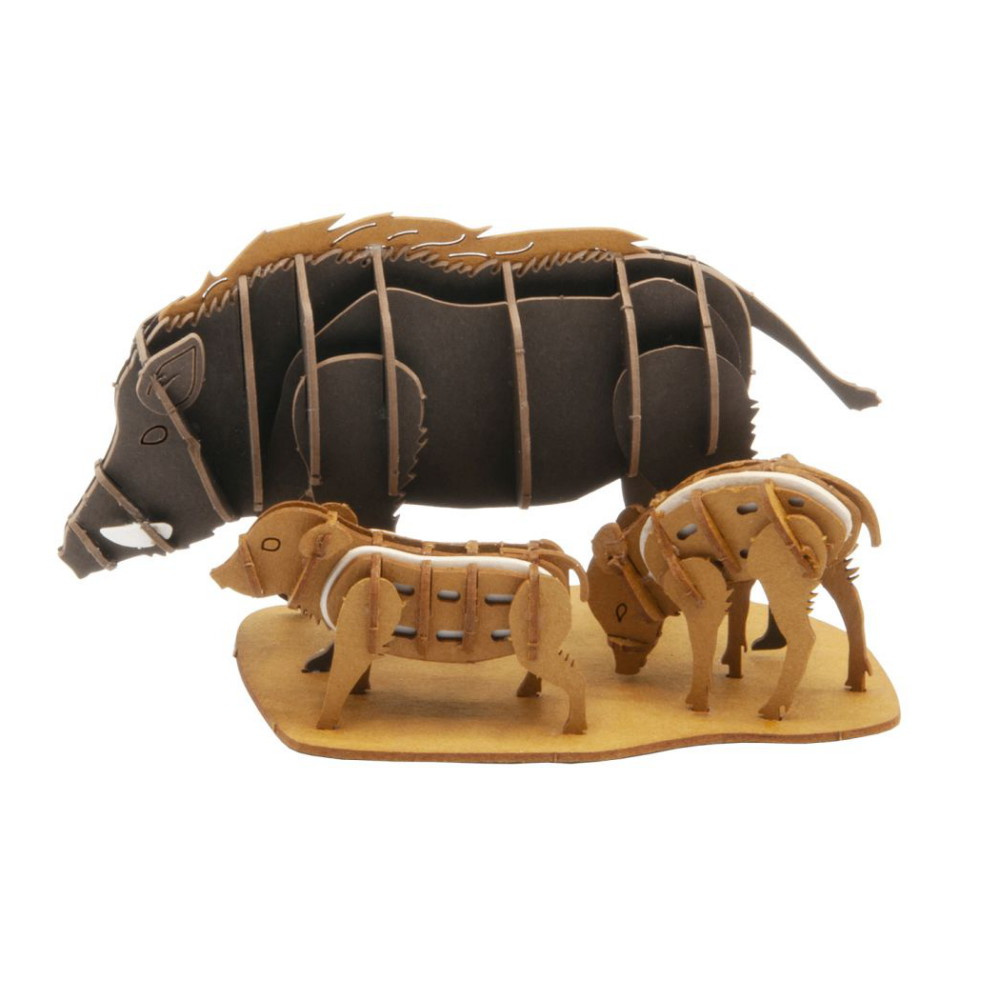 3D paper puzzle, Wild Boar Family