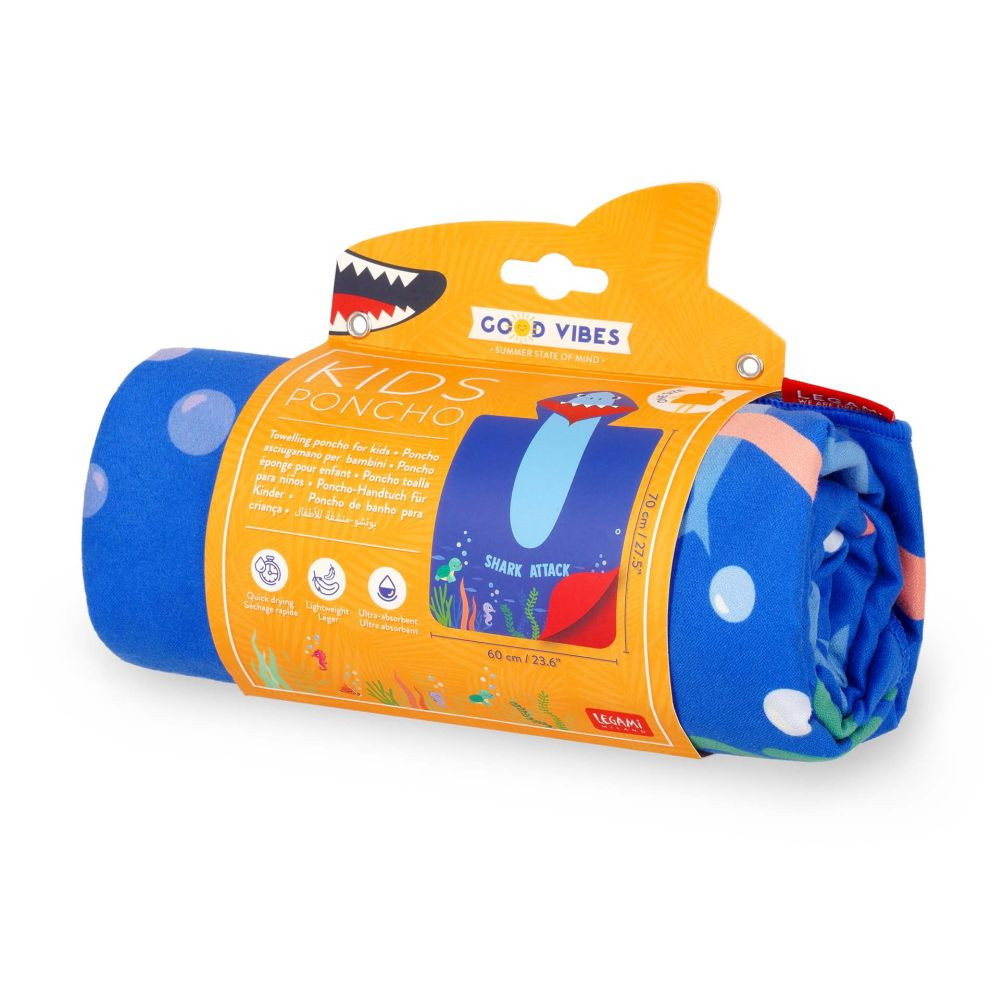 Pyyheponcho lapsille Shark
