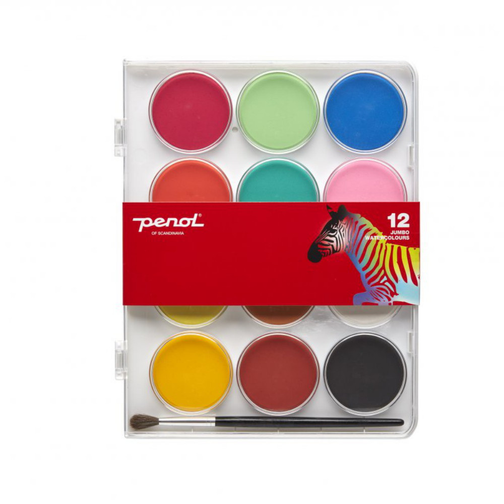 Penol Jumbo Standard Watercolor Paint 12 Colors