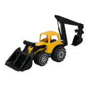 Plasto Traktori etukauhalla ja kaivurilla - Keltainen/Musta