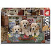 Educa: Puppies in the Luggage 500 Palaa