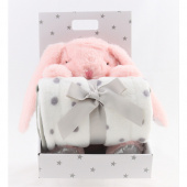 Fleece blanket and stuffed animal Pink Bunny Fleece blanket and stuffed animal Pink Bunny