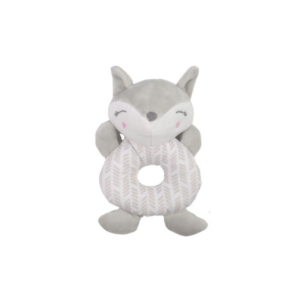 Fleece Blanket and Stuffed Animal Gift Set Gray Fox