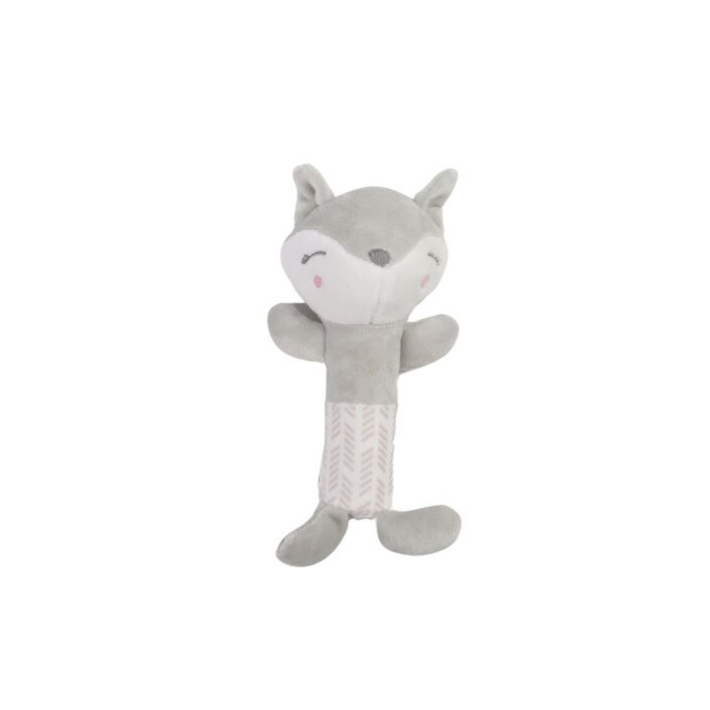 Fleece Blanket and Stuffed Animal Gift Set Gray Fox