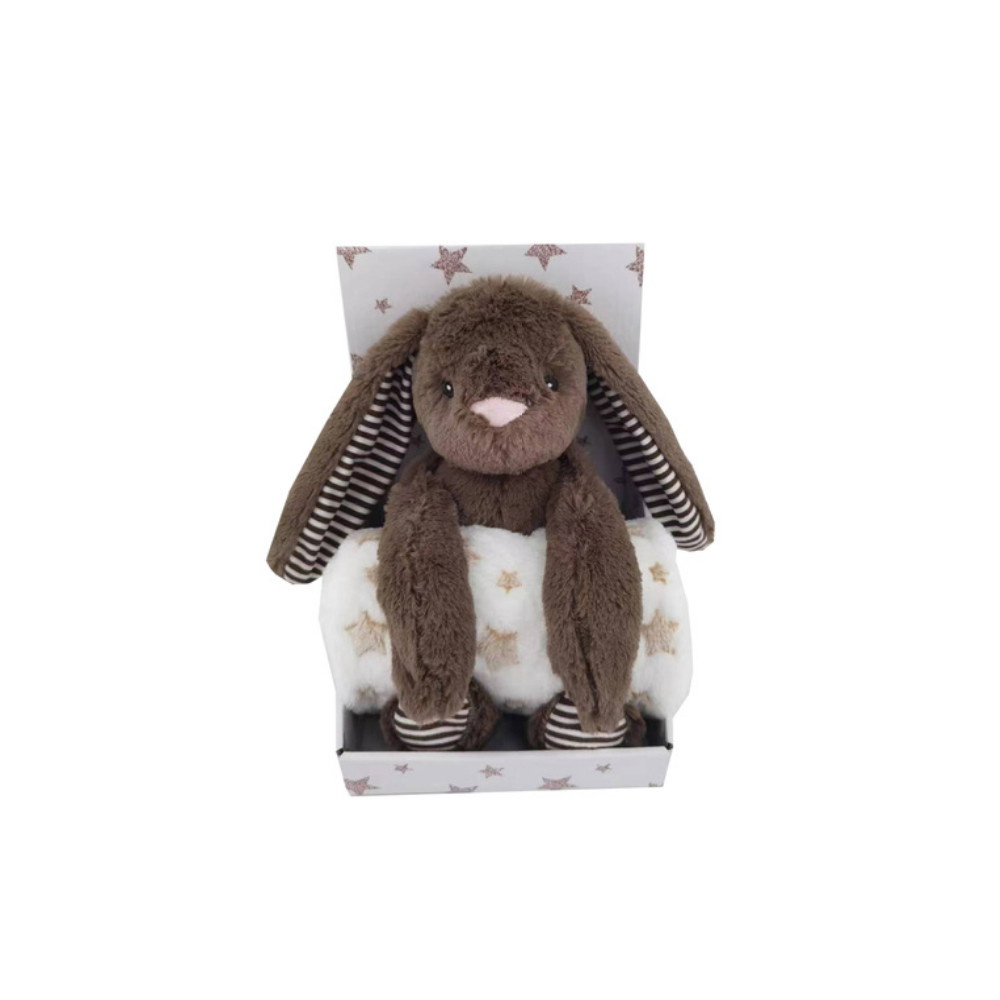 Fleece blanket (Beige) & Bunny (Dark Brown)
