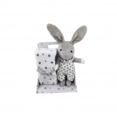 Fleece blanket & soft bunny Gray Velor Fleece blanket & soft bunny Gray Velor