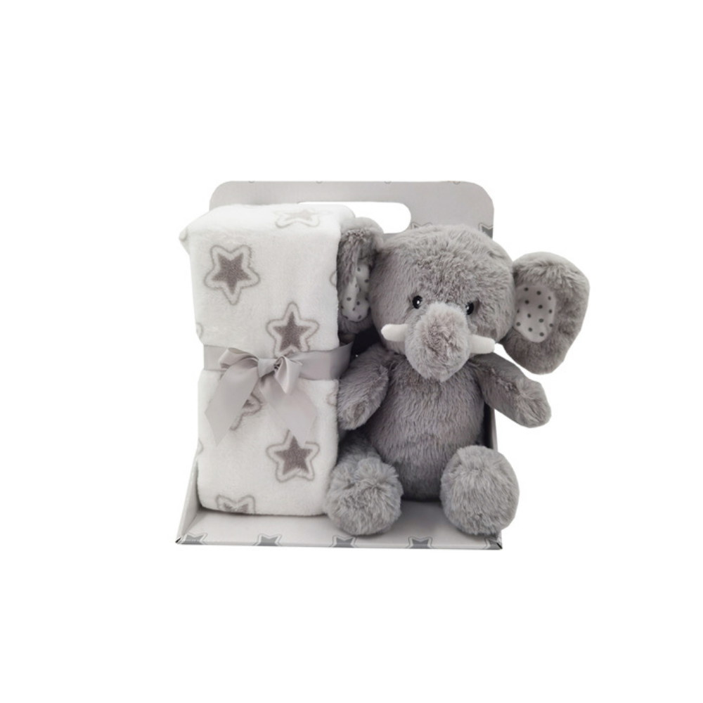Fleece blanket & Gray Elephant