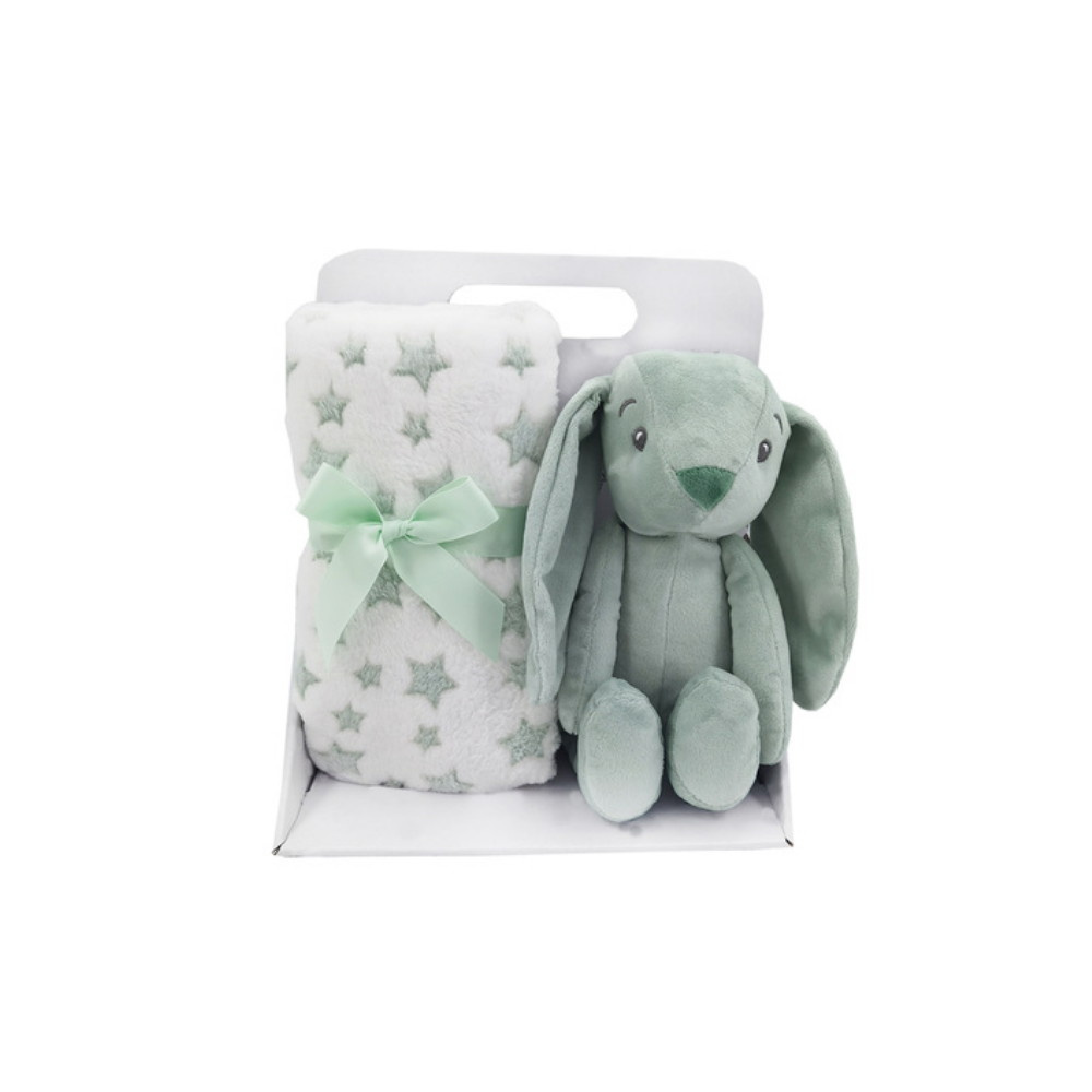 Fleece blanket & Green Bunny