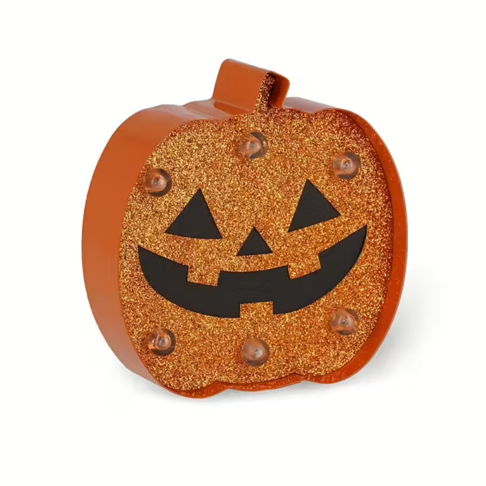 Mini Lamp, Pumpkin with glitter