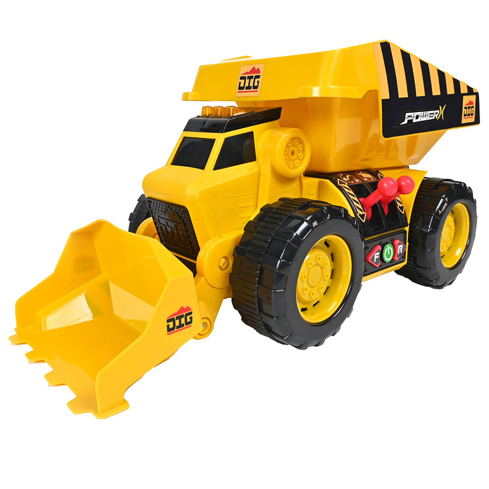 Power X Work vehicle with front loader and tipper