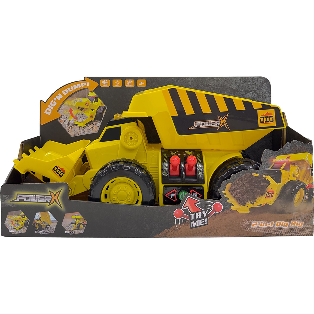 Power X Work vehicle with front loader and tipper