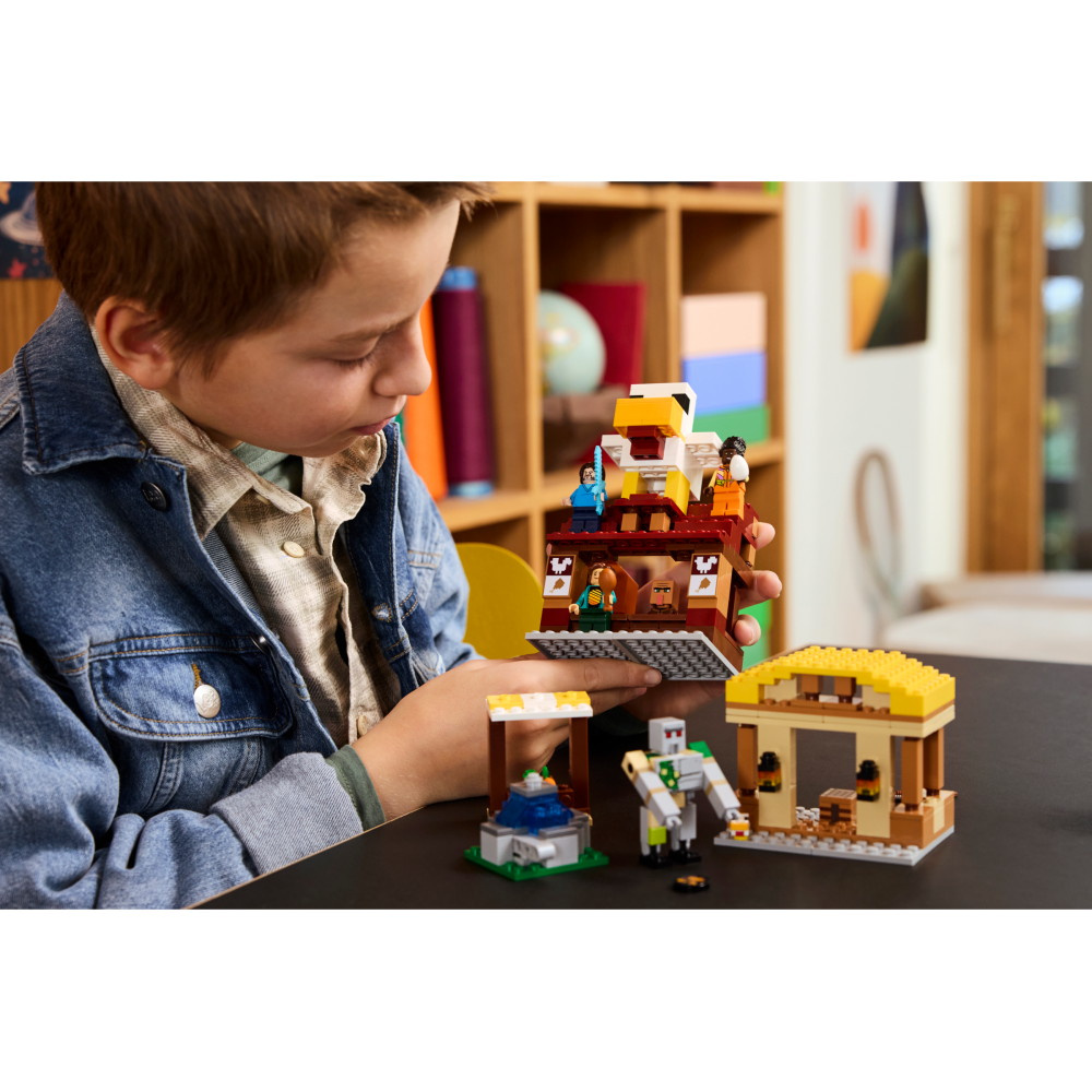 LEGO Minecraft - Hornanhenki-kuumailmapallon hyökkäys kylään