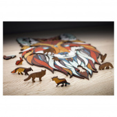 Eco-Wood-Art Palapeli: Fox 141 Palaa Puisessa Laatikossa
