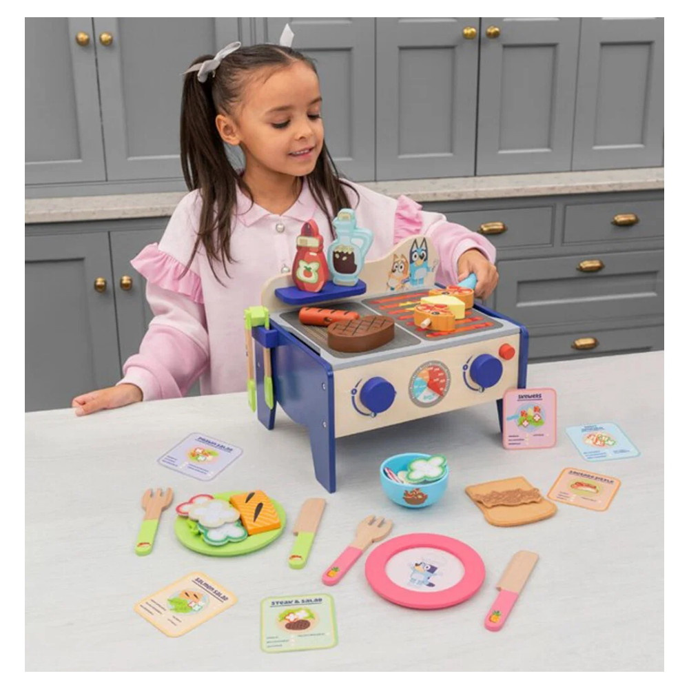 Bluey BBQ & Salad Set puusta