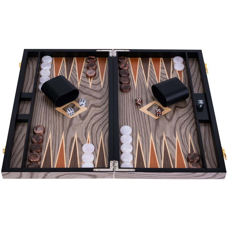 Longfield Backgammon Large Grey Ebony