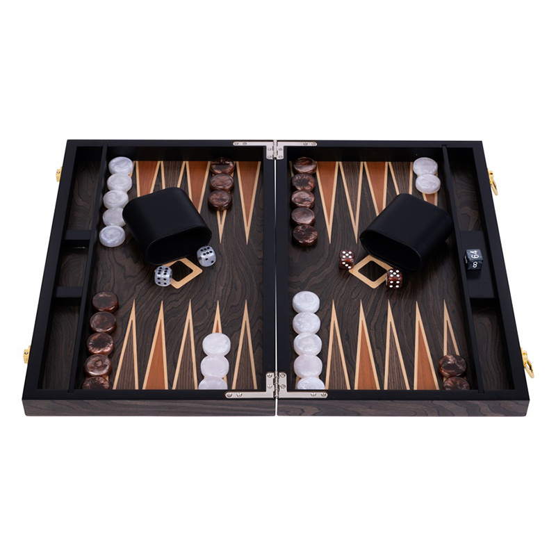 Longfield Backgammon Medium Brown Ebony