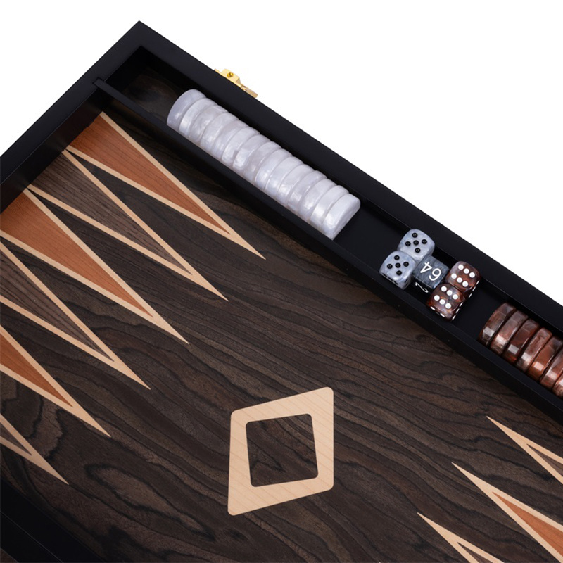 Longfield Backgammon Medium Brown Ebony