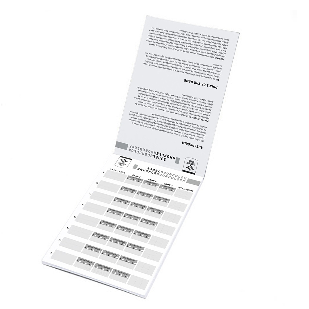 Shuffleboard - score sheet