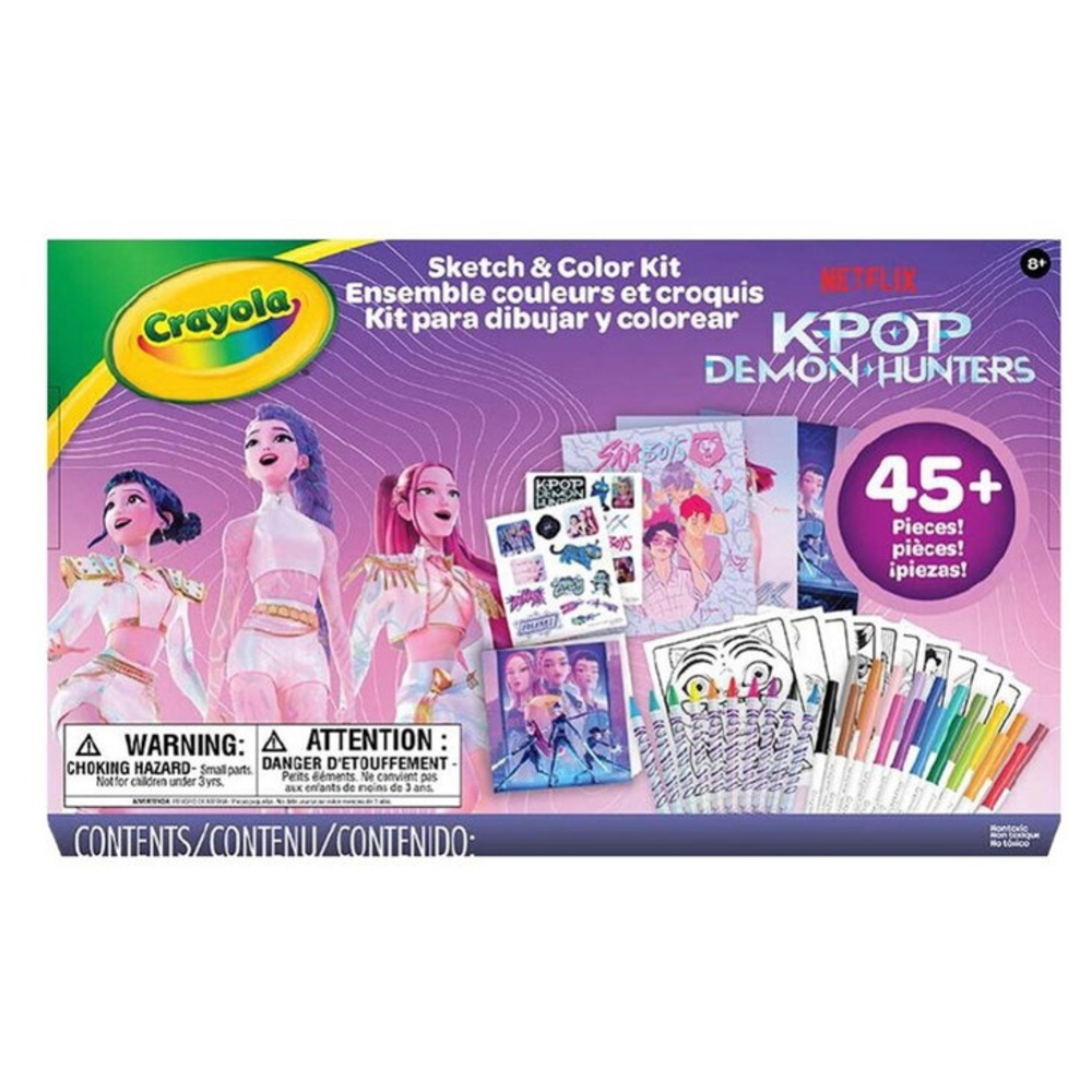 K-pop Demon Hunters Crayola Luonnostelu ja värityslaatikko