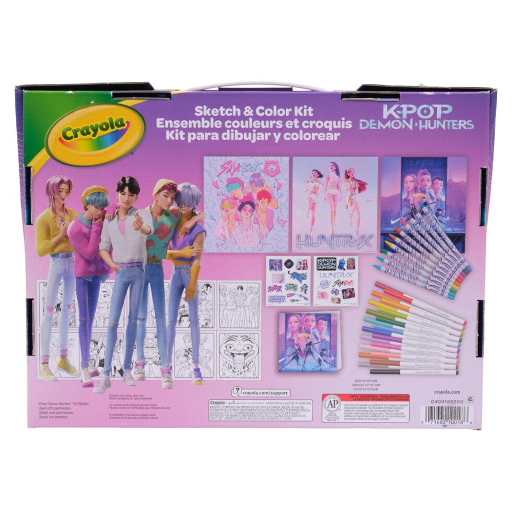 K-pop Demon Hunters Crayola Luonnostelu ja värityslaatikko