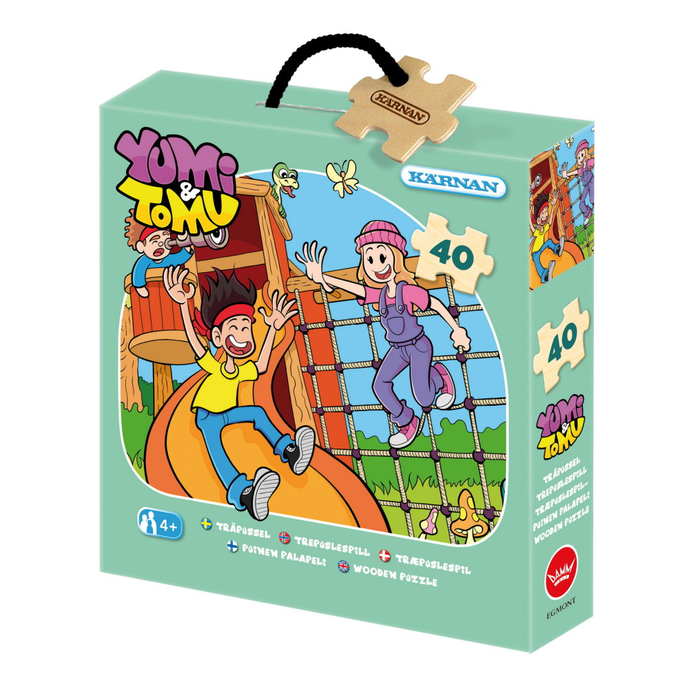 Kärnan puinen laatikkopalapeli - Yumi & Tomu 40 Palaa