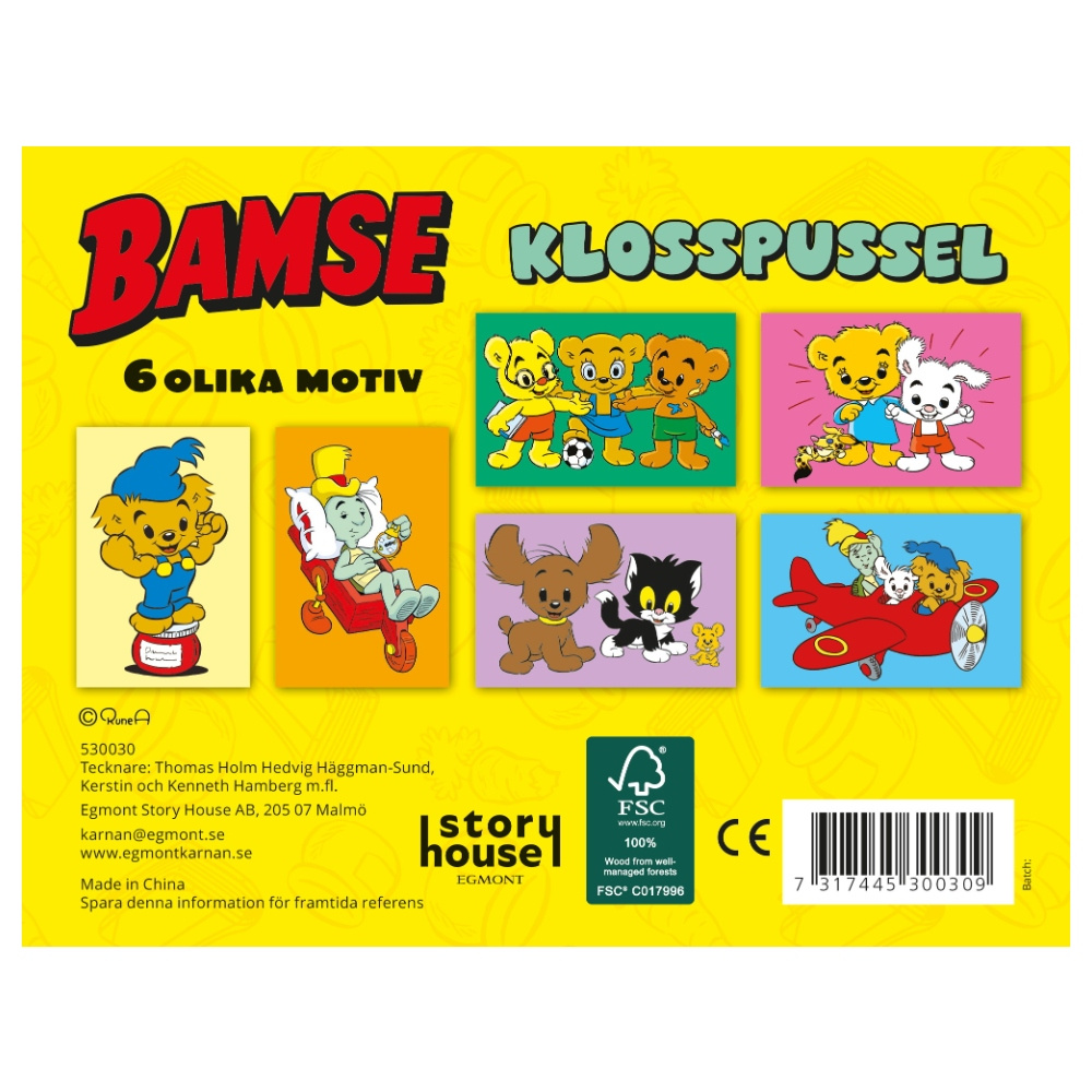 Bamse Palapeli Puinen 6 palaa