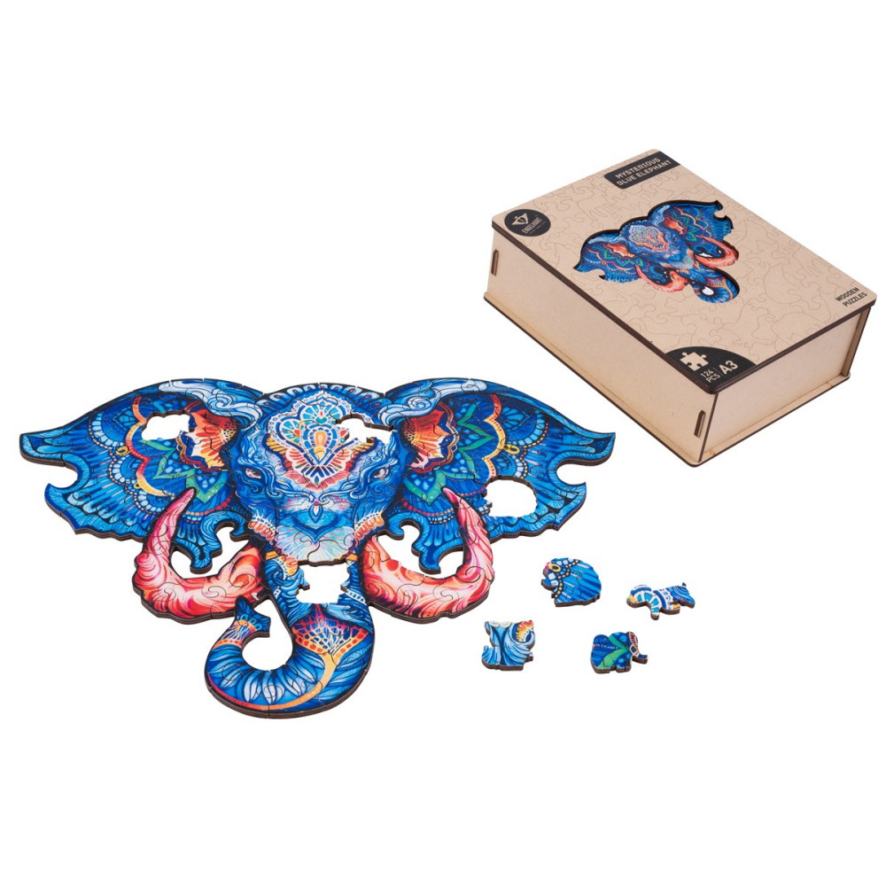 Puzzle A3 Elephant (head) - 124 pieces