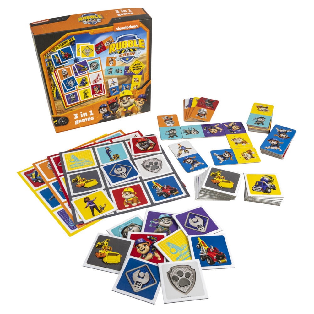 Rubble & Crew - Lotto, Domino, Memo - 3 in 1