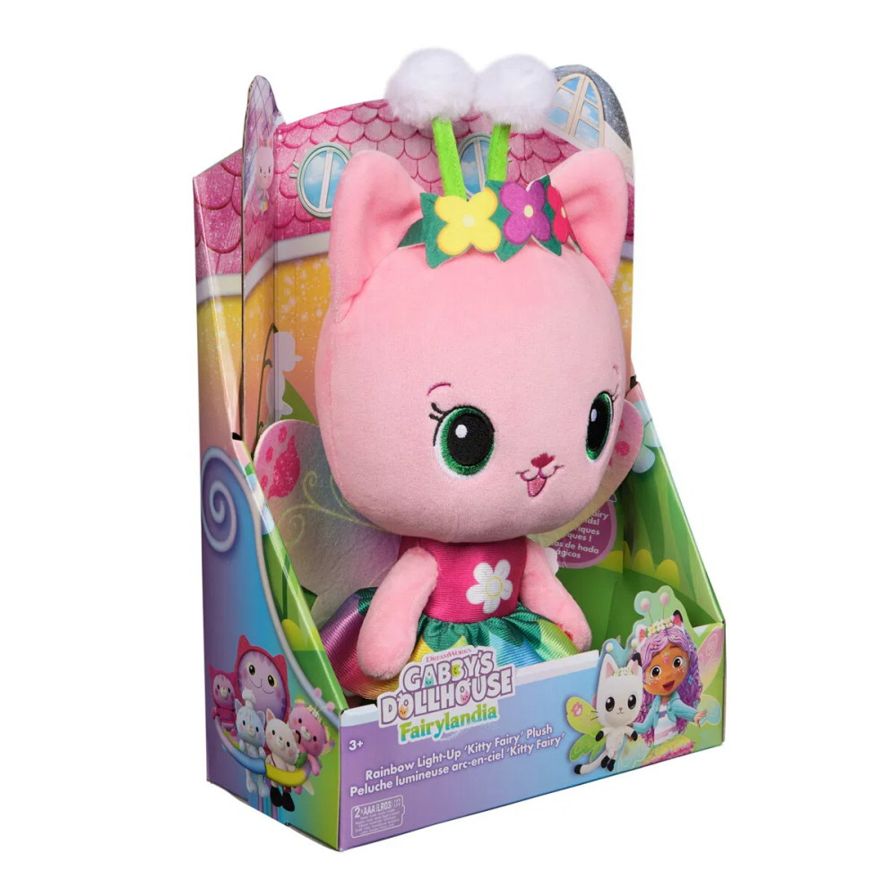 Gabby's Dollhouse Sateenkaarivaloilla varustettu “Kitty Fairy” -pehmolelu