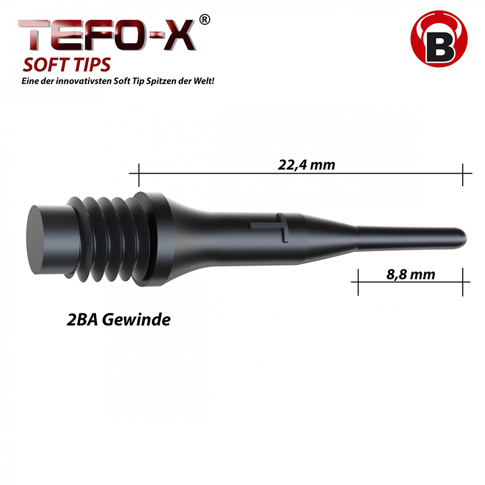 Bull's Tefo-X Tips - 100-pack black