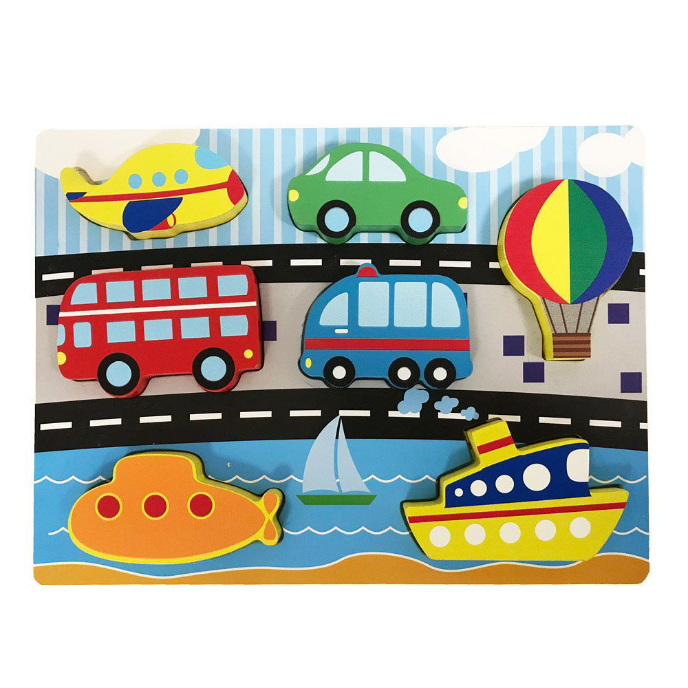 Shape puzzle Wood - Vehicles
