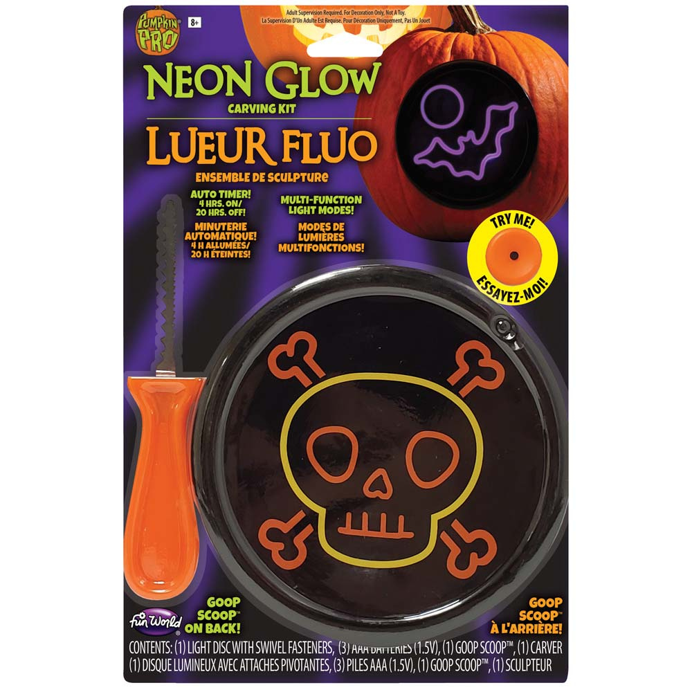 Neon Glow Carving Kit Skull