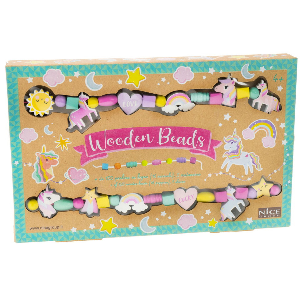 Nice Korusetti Puuhelmet Yksisarvinen