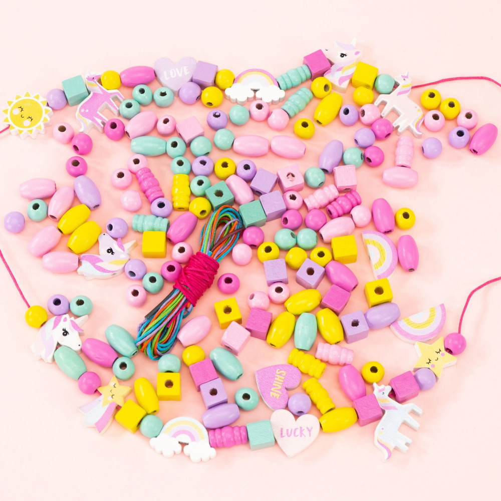 Nice Korusetti Puuhelmet Yksisarvinen