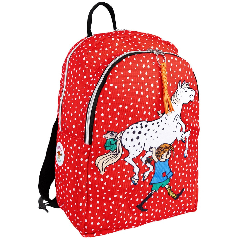 Peppi Pitkätossu Virkattu Reppu, vahva punainen