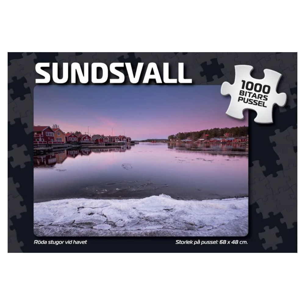 Palapeli: Sundsvall Röda stugor vid havet 1000 Palaa