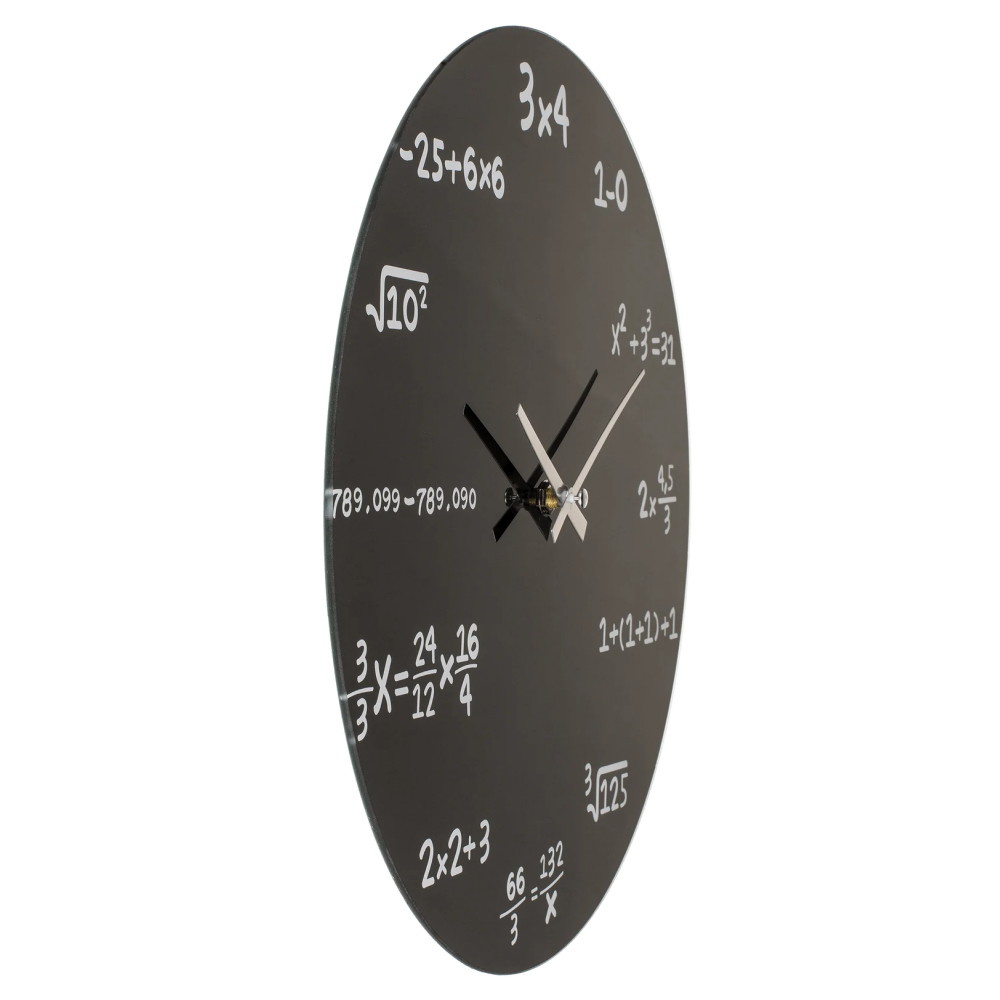 Seinäkello – Matematiikka, mustaa lasia