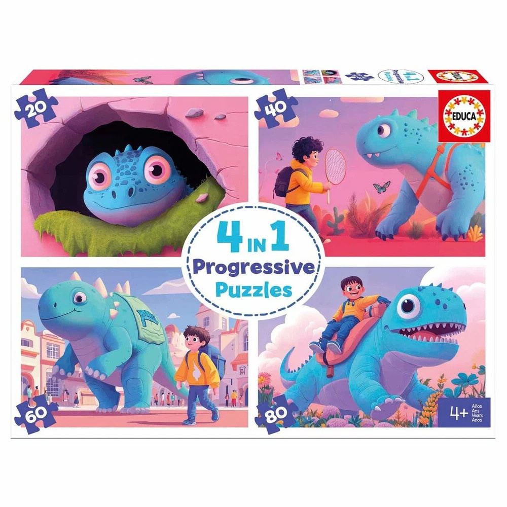 Educa Progressiivinen: Friendly Dinos 20-80 Palaa