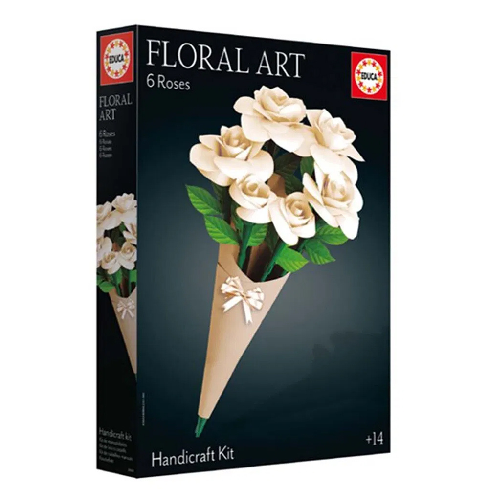 Floral Art 6 White Roses Handicraft Kit