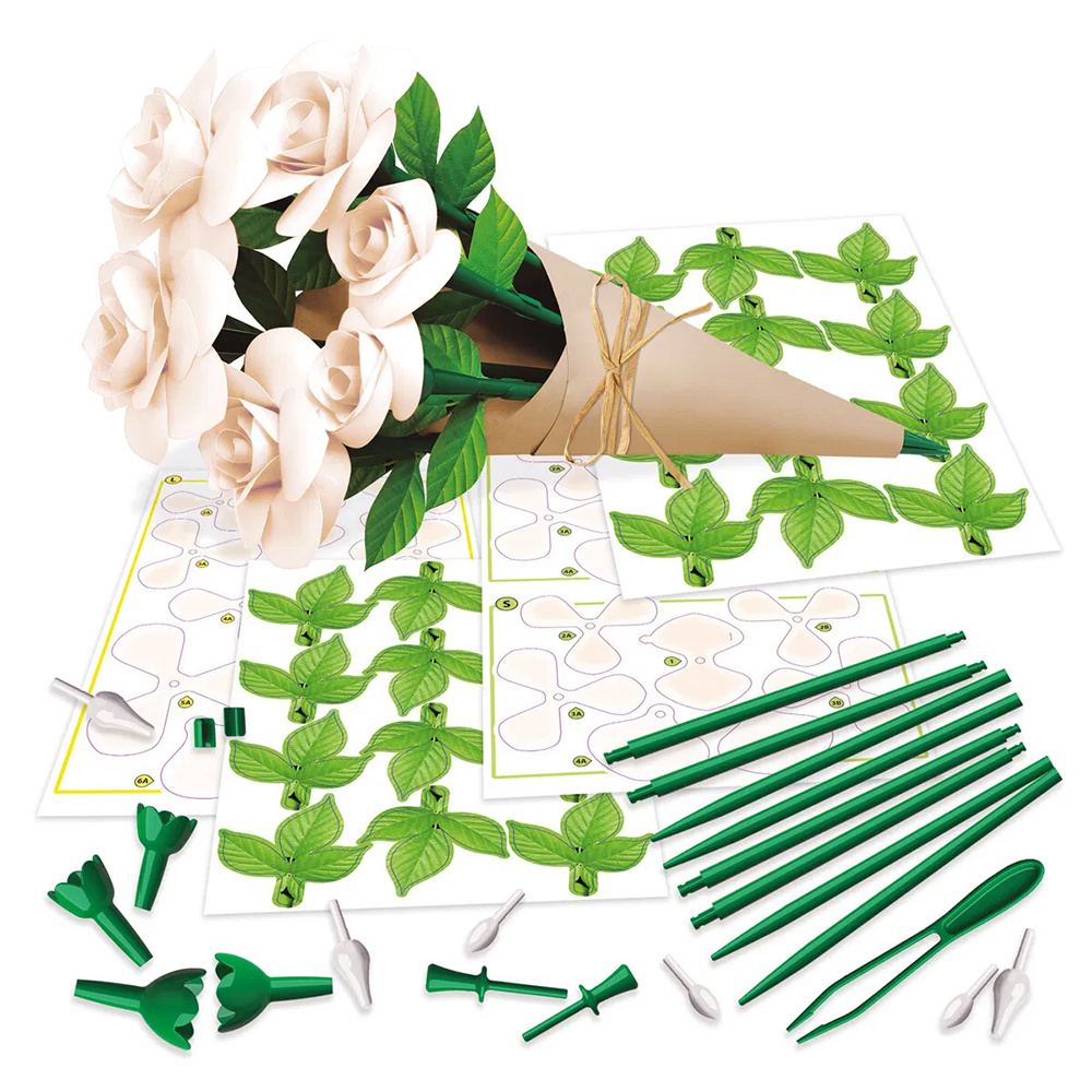 Floral Art 6 White Roses Handicraft Kit