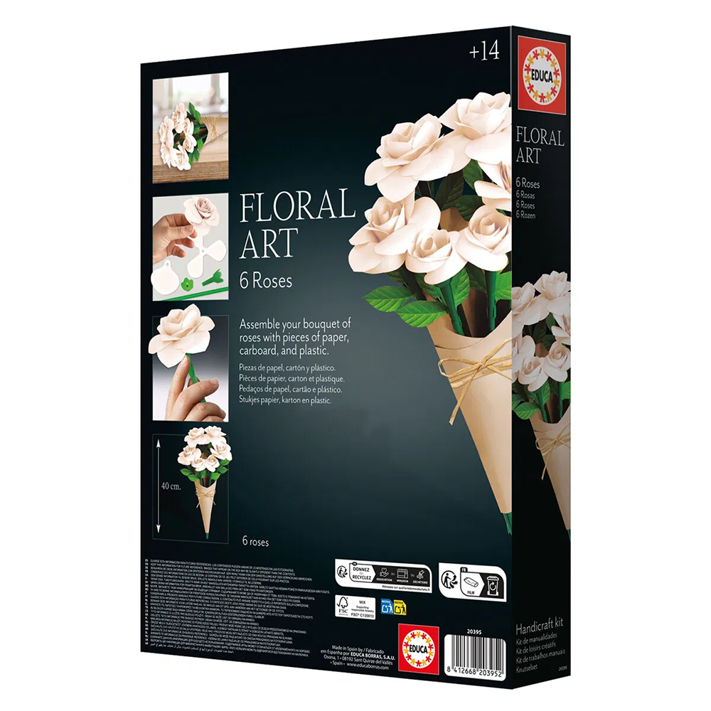 Floral Art 6 White Roses Handicraft Kit